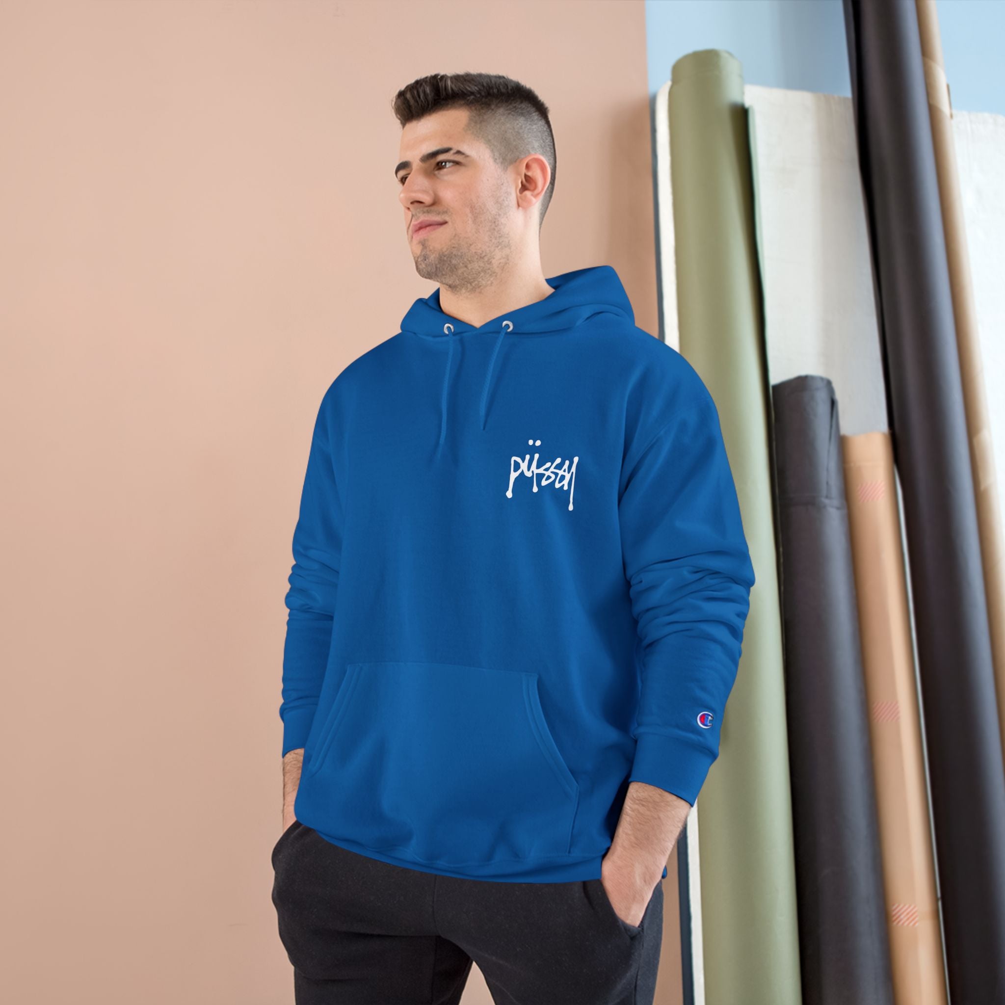 Pussy Champion blue hoodie