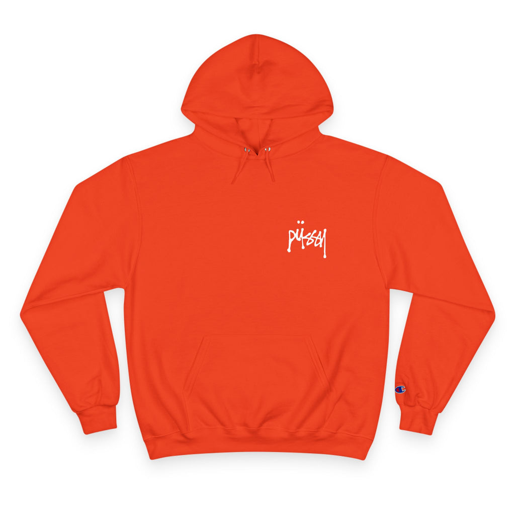 Pussy Champion orange hoodie