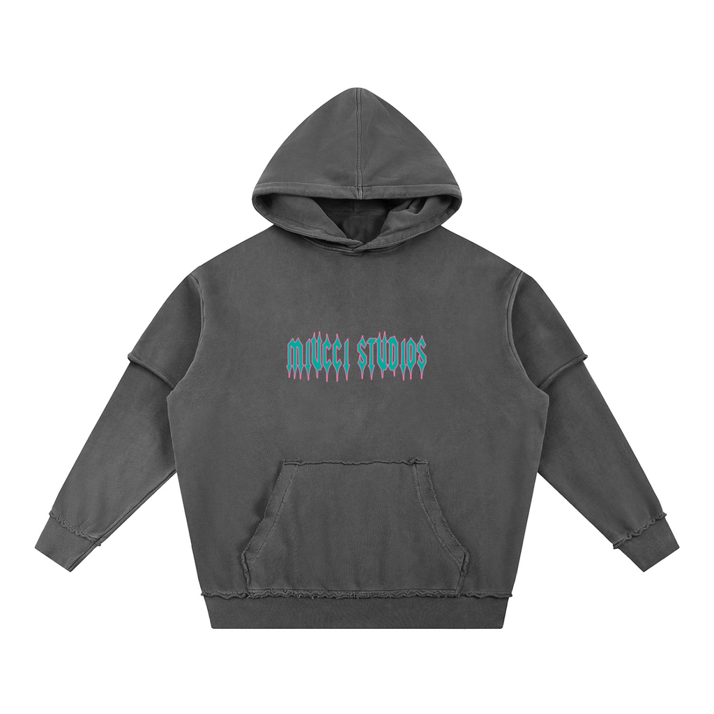 Neon Vice grey double layered hoodie