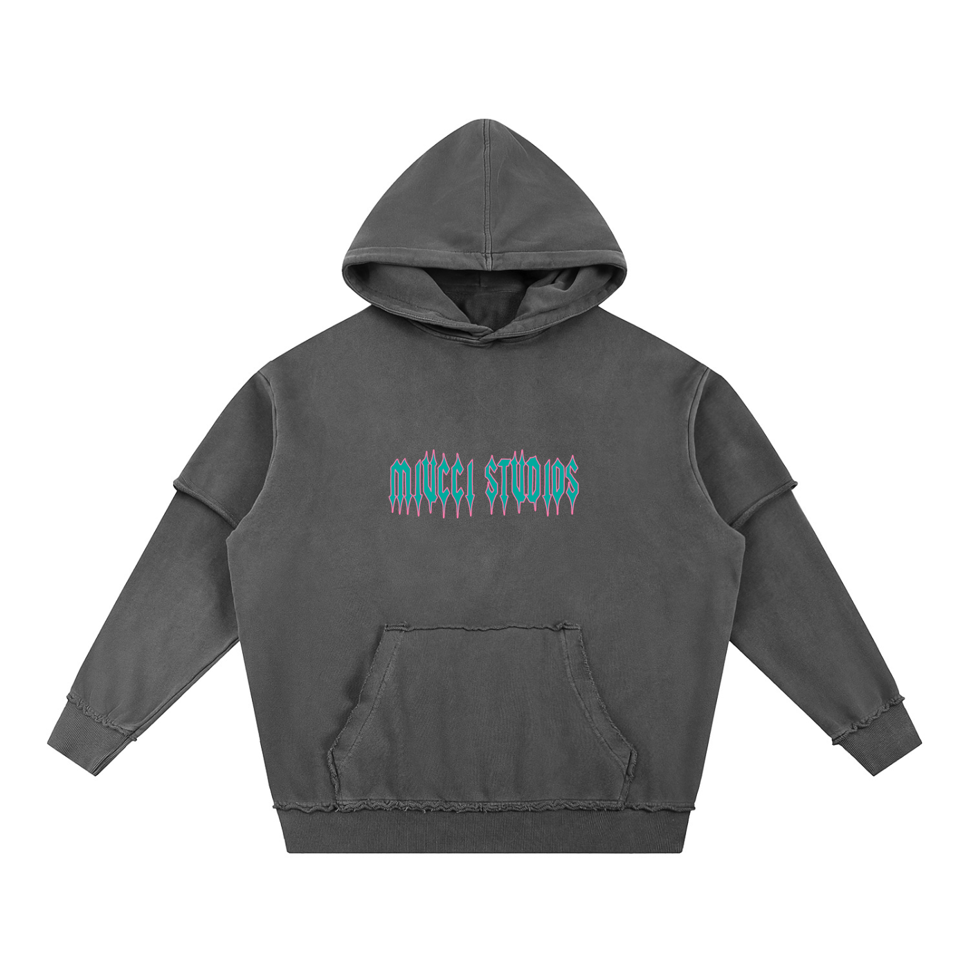 Neon Vice grey double layered hoodie