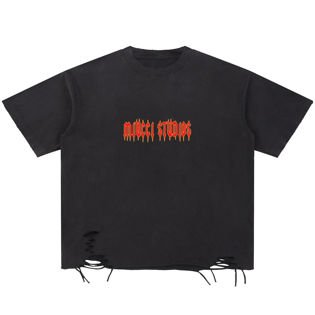 Blaze distressed black tee