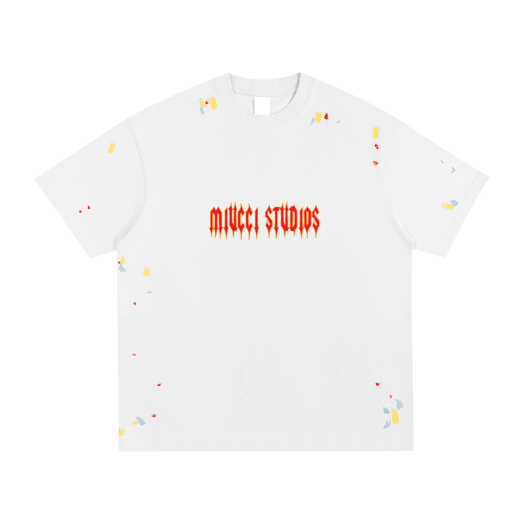Blaze paint white tee