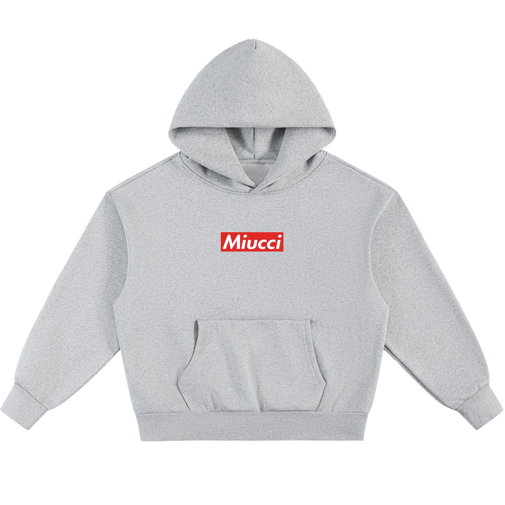 Supreme grey box logo hoodie
